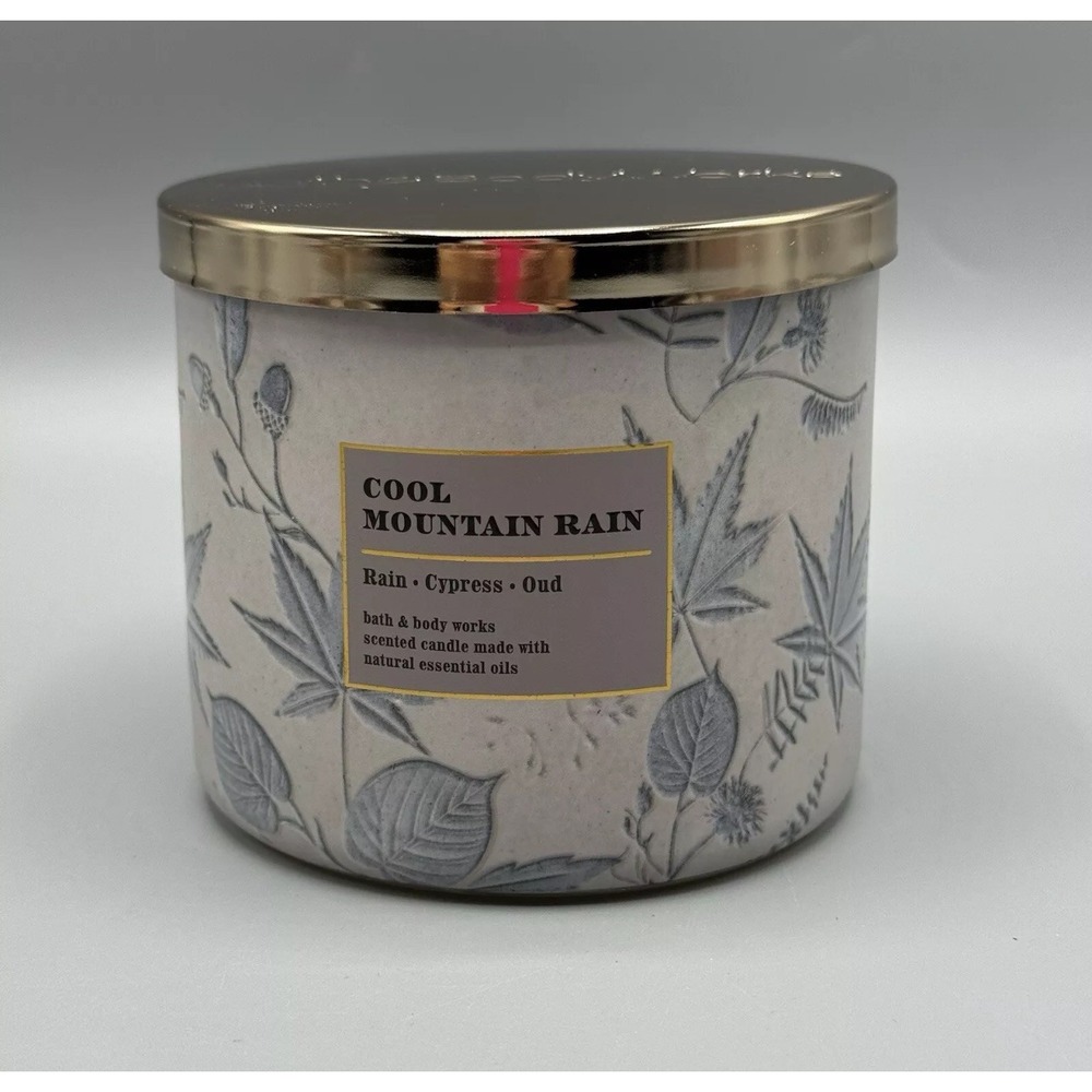 New Bath‎ & Body Works 3 Wick COOL MOUNTAIN RAIN Scented Candle DISCONT'D 14.5oz